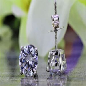 Solitaire Moissanite Diamond Stud Earrings