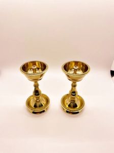 Traditional Brass Standing Diya Deepak Jyoti Hindu