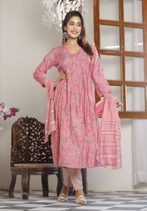 Pink A Line Kurta Set