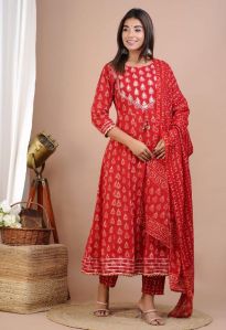 Red Anarkali Suit