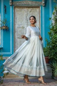 White Anarkali Suit