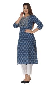 New Embroidery Work Printed Kurti Pants Set