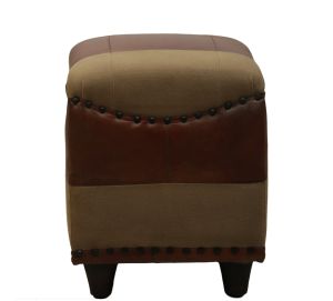 Leather Canvas stool