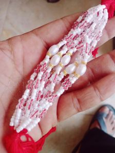 White glass beads rakhi