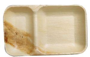 2 Compartments Areca Palm Leaf Double Plate