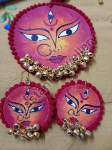 Hand Painted Fabric Necklace Set