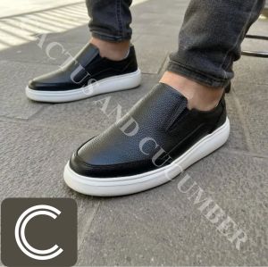 Mens Black Casual Leather Shoes