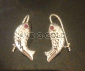 92.5 Silver Fish Earrings