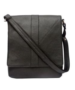 Black Leather Laptop Messenger Bag