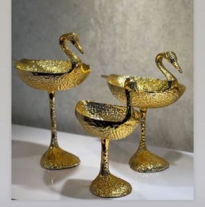 metal gold plated glass duck