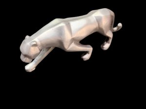 White bronze jaguar Statue