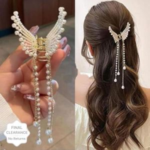 Pearl Butterfly Metal Hair Clutcher Clips for Women