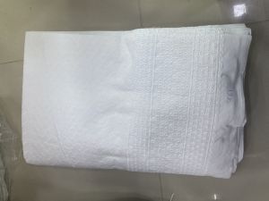 cotton white chikan fabric