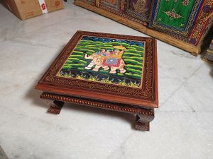 Hand Painted wood chowki elephant sawari