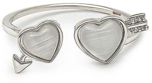 Silver Whispering Hearts Ring