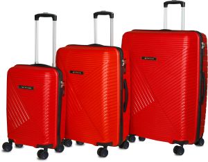 3pcs Crossline Red Luggage Set