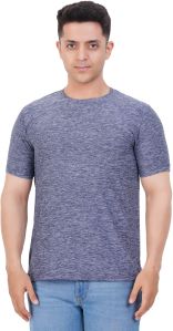 Mens Grey Melange Round Neck T-Shirts