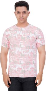 Mens Letter Print Round Neck T-Shirts