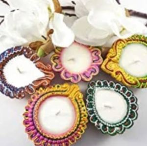 scented diwali terracotta soya wax candle set