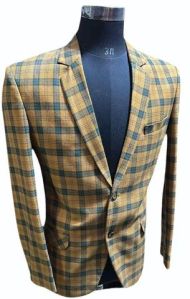 Mens Cotton Formal Check Blazer