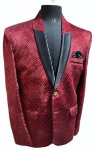 Mens Maroon Velvet Blazer