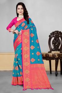 Top Died Silk Saree