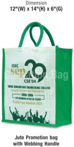 12x14x6 Inch Jute Promotional Bag