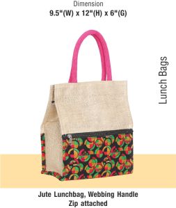 9x12x6 Inch Jute Lunch Bag