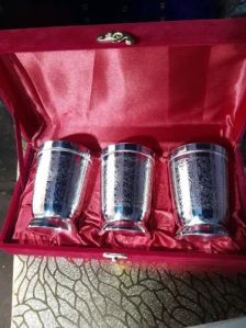 Silver Plated Brass Glass Set