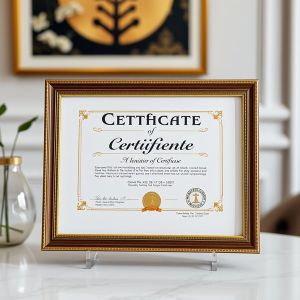 Paper Printed A4 Brown Goldline Framed Certificates