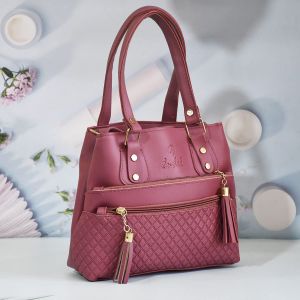 Ladies Pink Leather Handbag