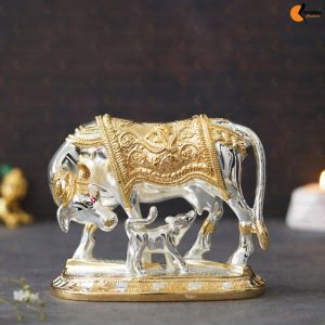 Kamdhenu Cow with Calf Idol