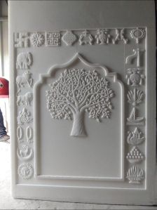 White temple marble panel