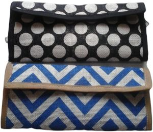 Printed Jute Clutch Bag