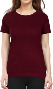 Ladies Cotton Rayon Round Neck T-Shirts