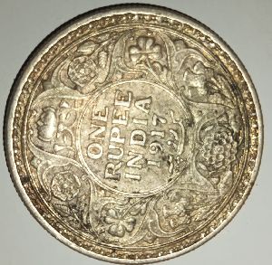 One rupee silver coin from 1917