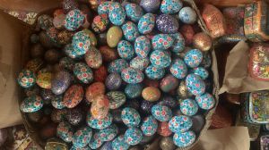 handmade paper mache easter eggs