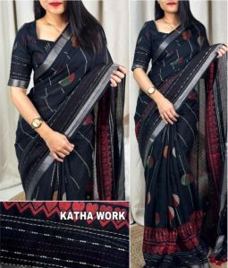 Ladies Katha Work Saree