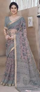 Ladies Printed Net Saree