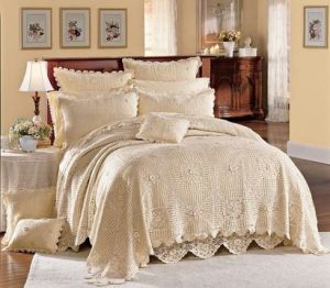 hand crochet lace bed linens