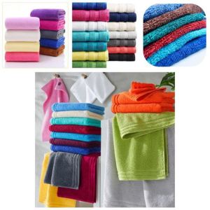 terry bath towels in color variants