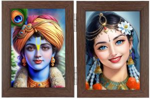 Radha Krishna Double Picture Folding Photo Frame