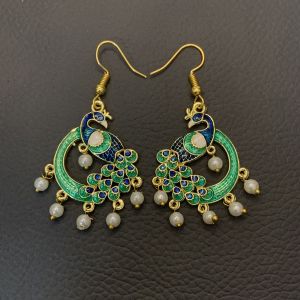 Meenakari peacock style earring