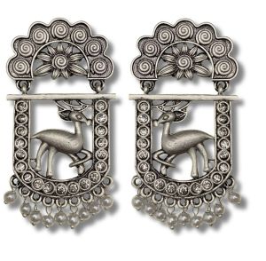 Oxidized Earring with deer style