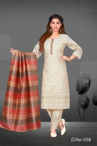 Cotton kurti pant with dupatta set