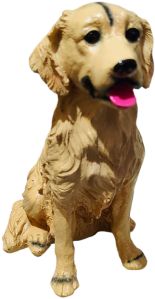 SITTING POLYRESIN DOG STATUE 8 INCHS