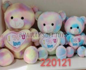 Rainbow Heart Sitting Stuffed Teddy