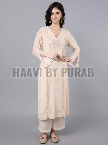 Silk Velvet Kurta With Modal Satin Trouser