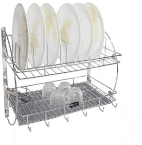 Stainless Steel Kitchen Organiser With Drip Tray