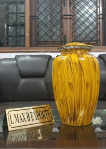 yellow unique design urns for human ashes